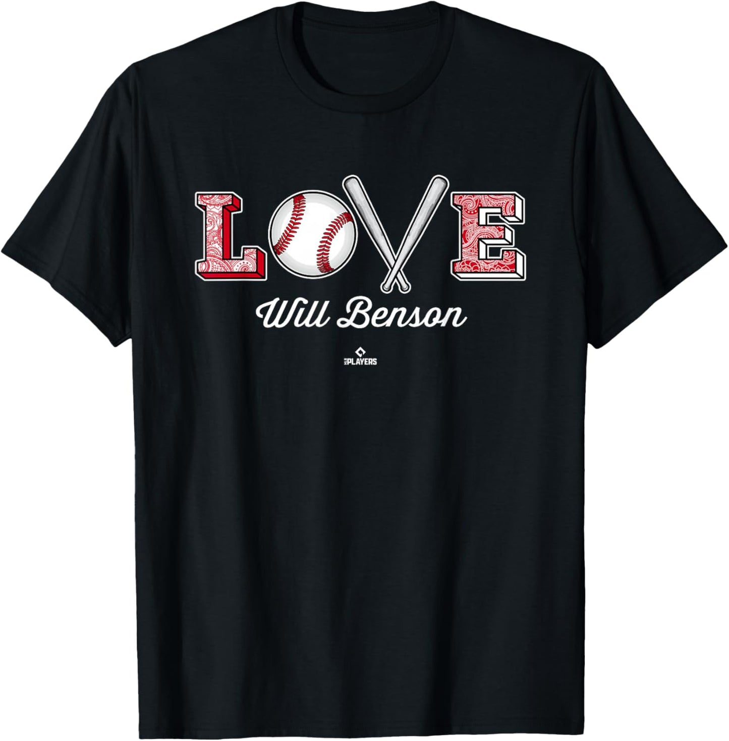 Love Will Benson Cincinnati MLBPA T-Shirt - T-Shirt | Black