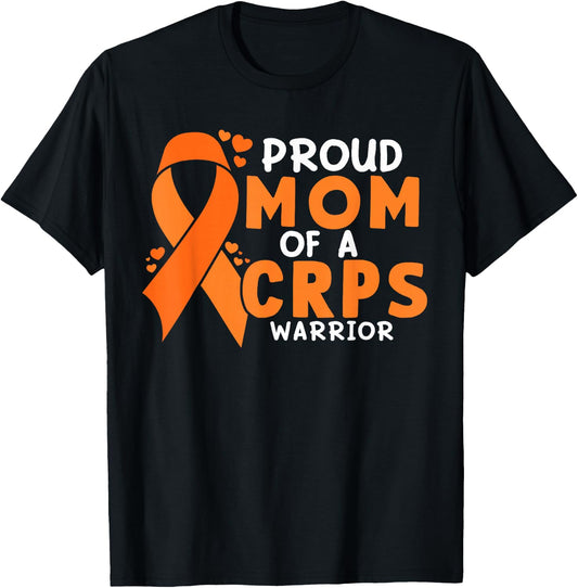 Proud Mother Mom Of A CRPS Warrior RSD Awareness Ribbon RND T-Shirt - T-Shirt | Black