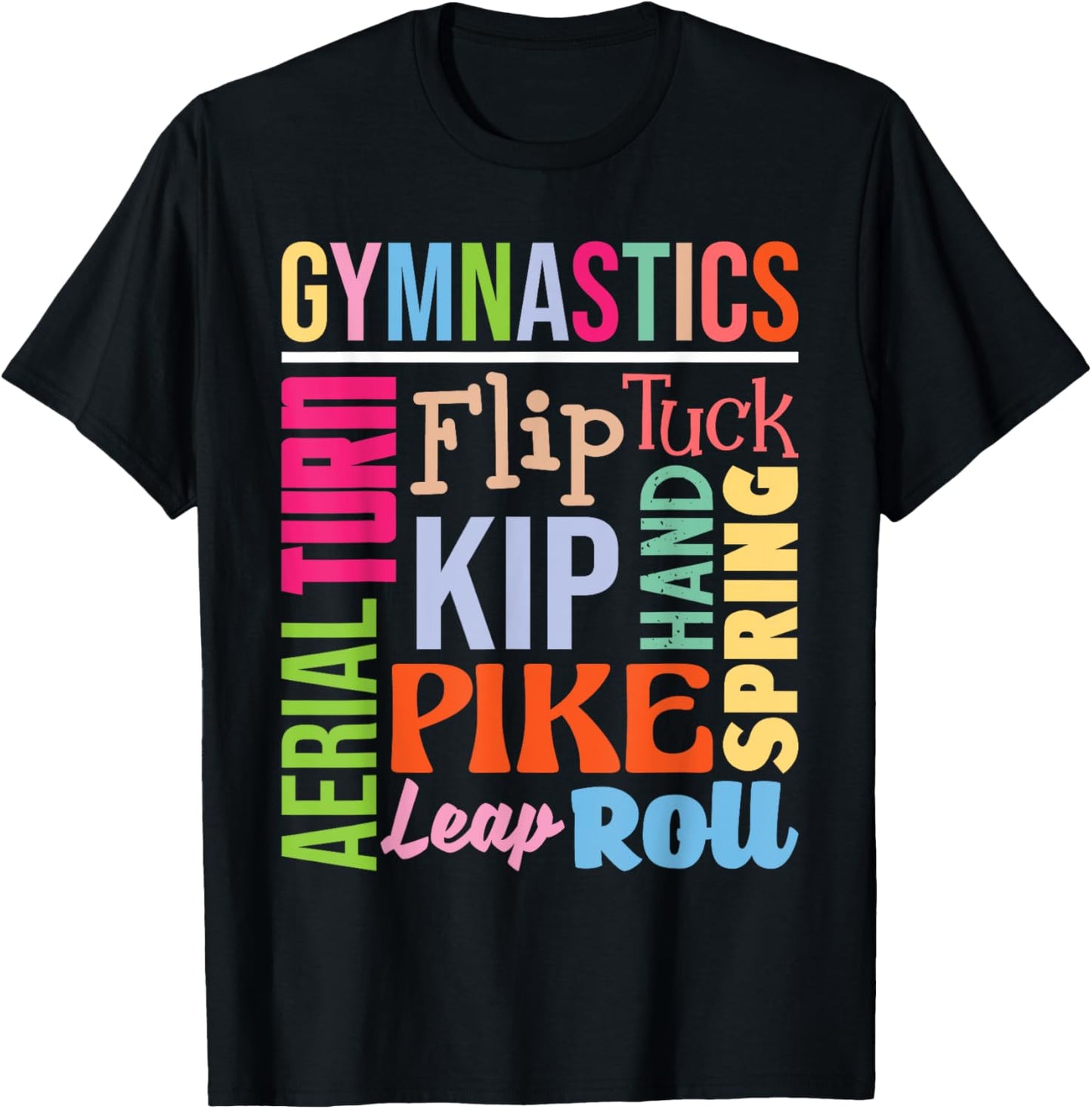 Gymnastics - Handspring Leap Tuck Gymnast Athlete Acrobatics T-Shirt - T-Shirt | Black