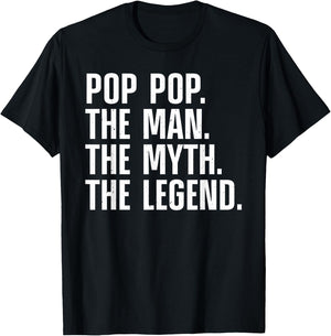Pop Pop Art For Grandpa Grandfather From Grandkids Pop Pop T-Shirt - T-Shirt | Black
