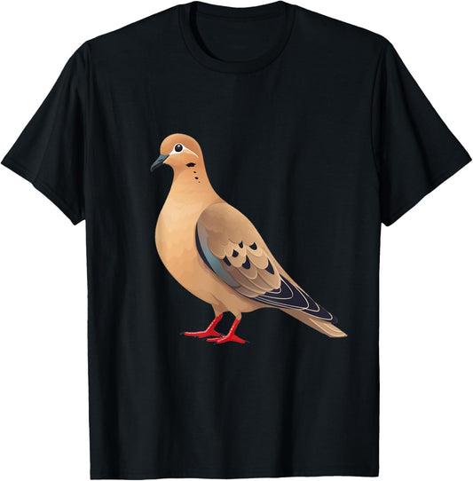 Mourning dove bird lover illustration T-Shirt - T-Shirt | Black