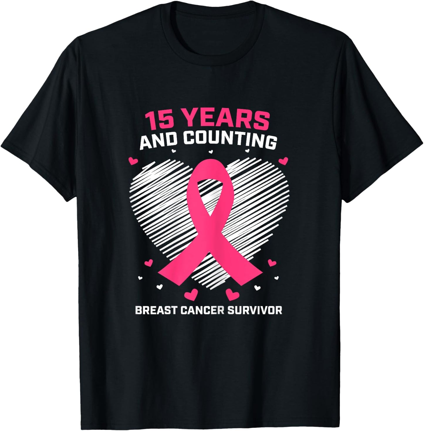 15 Years Cancer Free Gifts 15 Year Breast Cancer Survivor T-Shirt - T-Shirt | Black