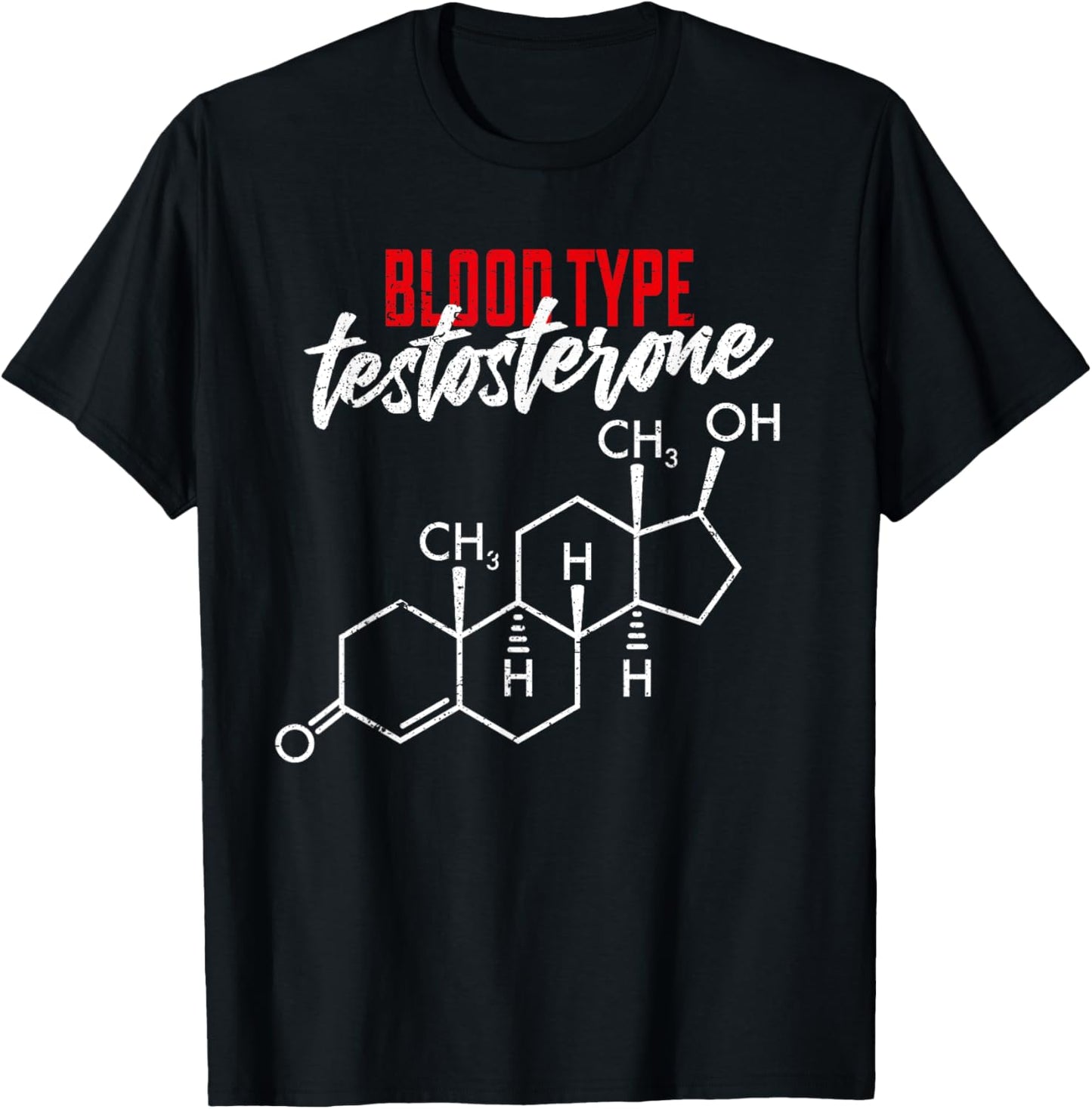 Funny Steroid Testosterone Anabolic Distressed Style T-Shirt - T-Shirt | Black