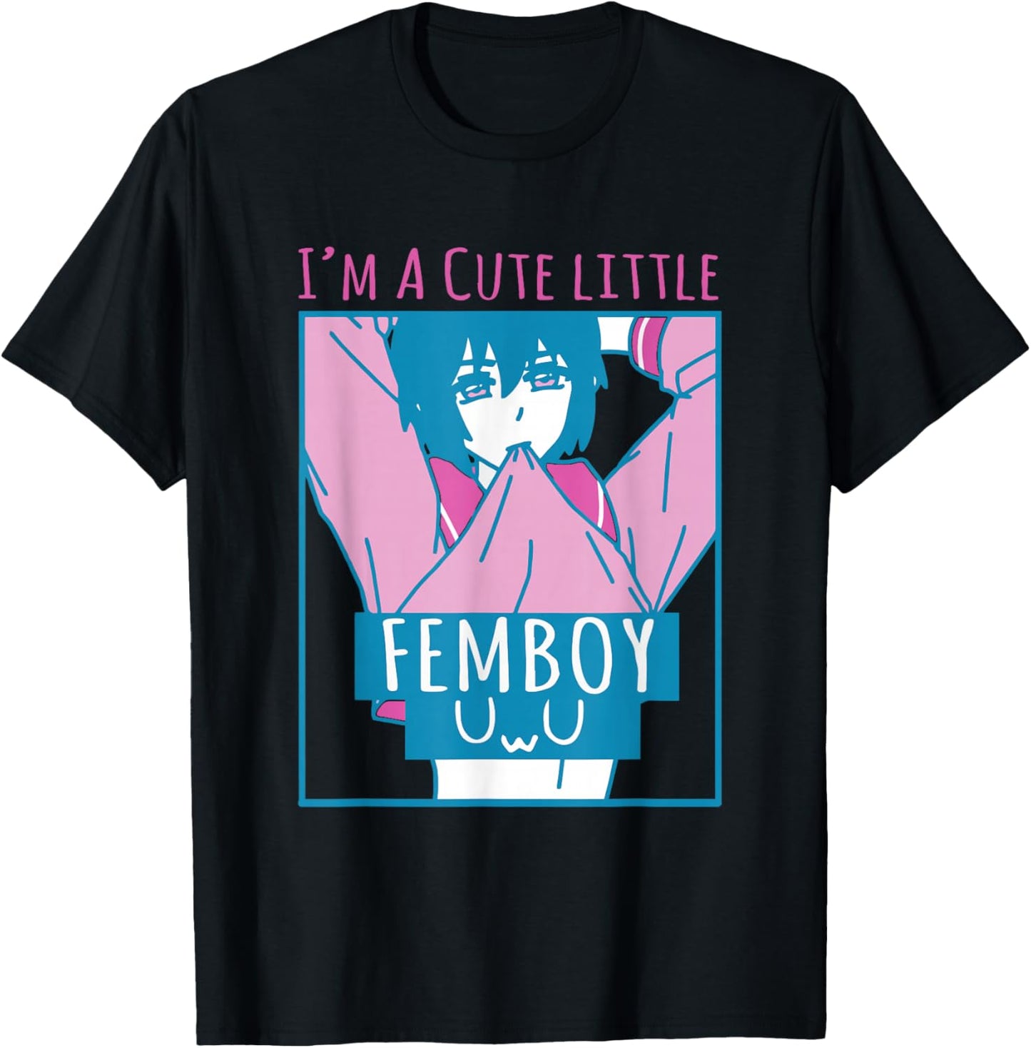 Cute Little Femboy Aesthetic Sissy Cute Femboy Anime T-Shirt - T-Shirt | Black