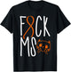 Fuck Multiple Sclerosis MS Awareness Funny Cat Orange Ribbon T-Shirt - T-Shirt | Black