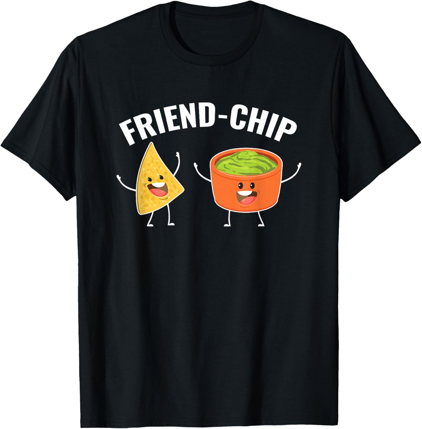 Guacamole & Tortilla Chips Guac Friend-Chip Pun Kawaii T-Shirt - T-Shirt | Black