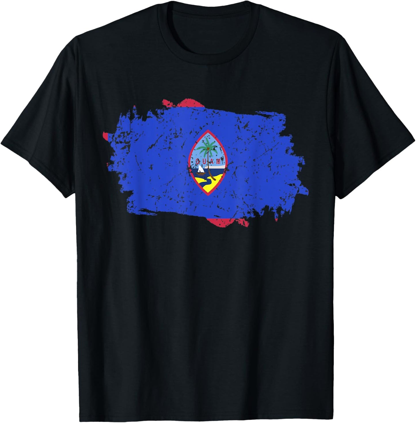 Guam Flag Design Grunge Country Flag Guam T-Shirt - T-Shirt | Black