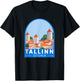 Tallinn Estonia Retro Emblem Vintage T-Shirt - T-Shirt | Black