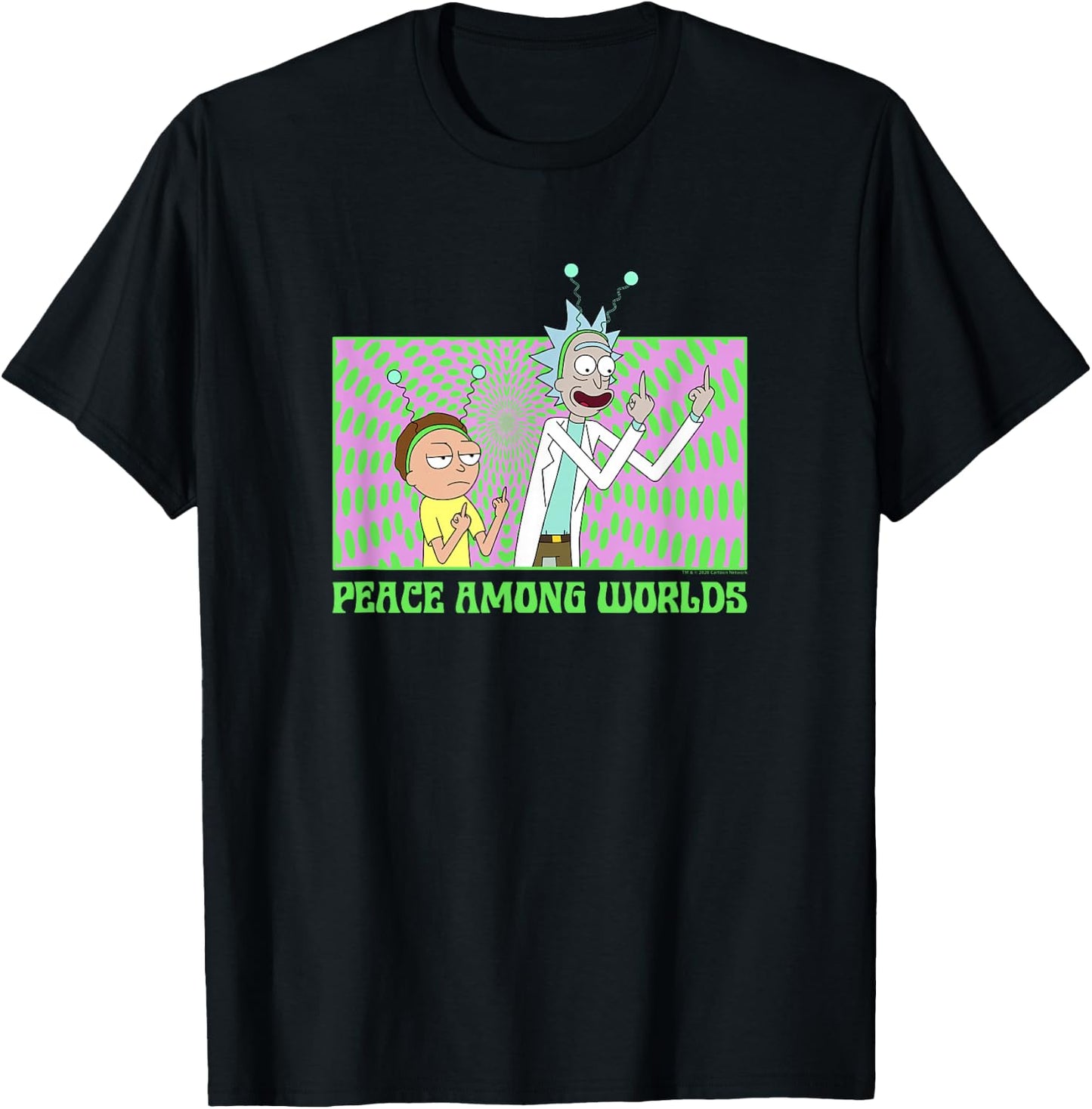 Rick and Morty Psychedelic Peace Among Worlds T-Shirt - T-Shirt | Black