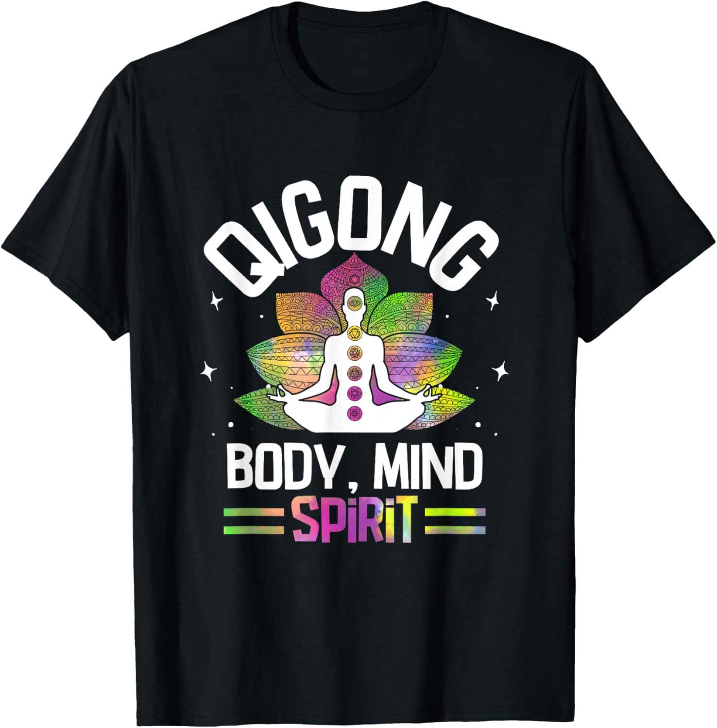 Body Mind Spirit Qigong Chinese Meditation T-Shirt - T-Shirt | Black