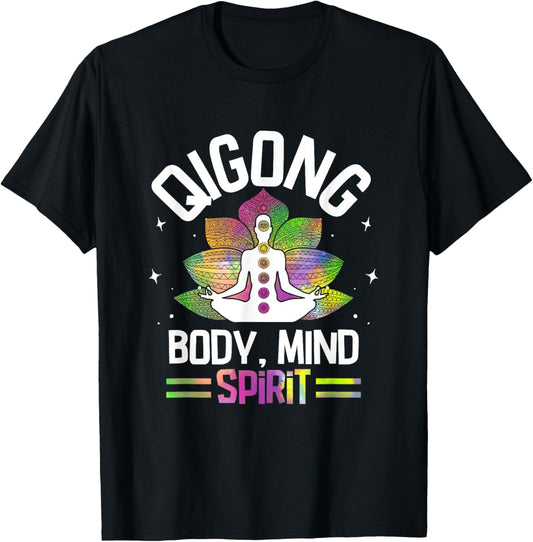 Body Mind Spirit Qigong Chinese Meditation T-Shirt - T-Shirt | Black
