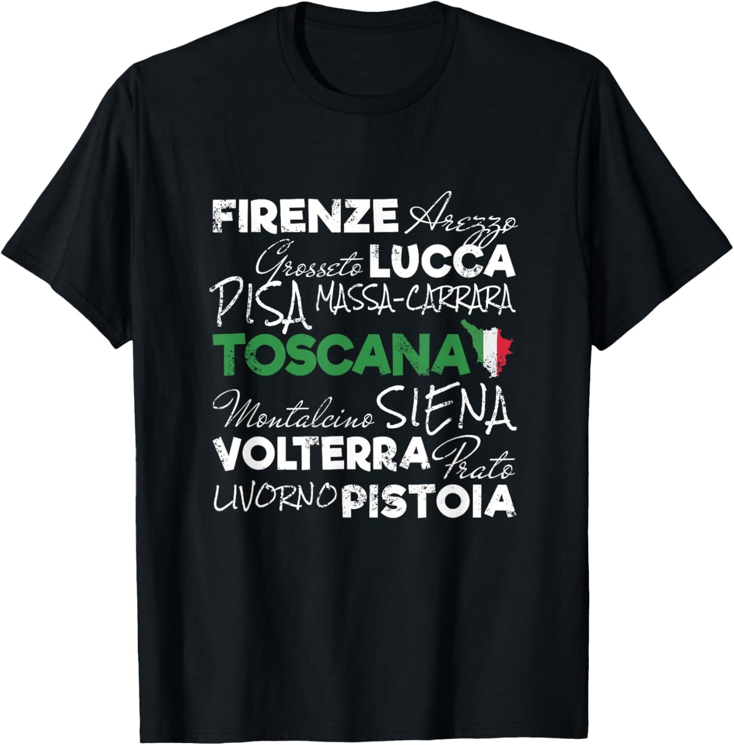 Tuscany retro lettering Italy vintage holiday souvenir T-Shirt - T-Shirt | Black