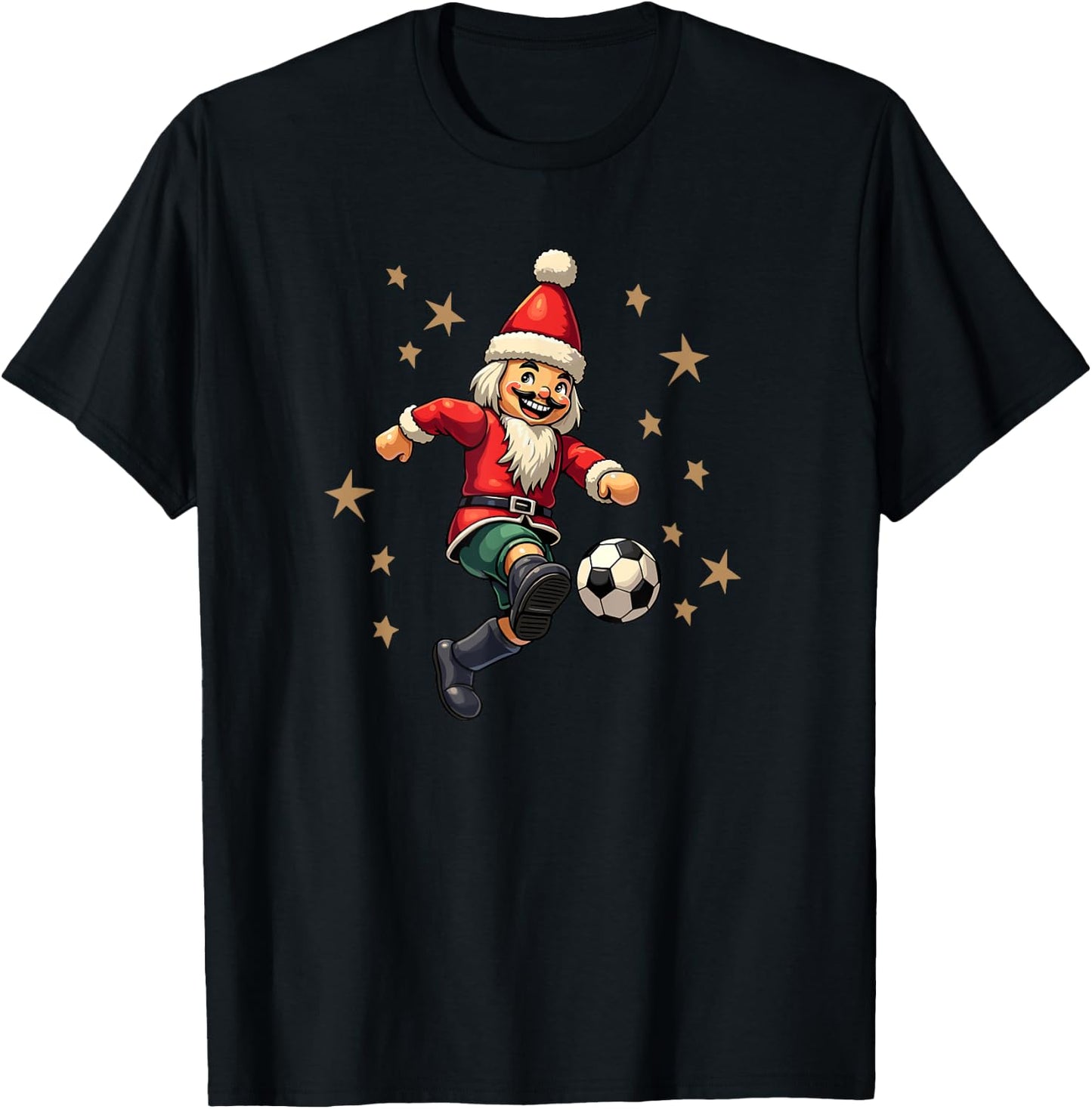 Nutcracker Playing Soccer Christmas Xmas Kids T-Shirt - T-Shirt | Black