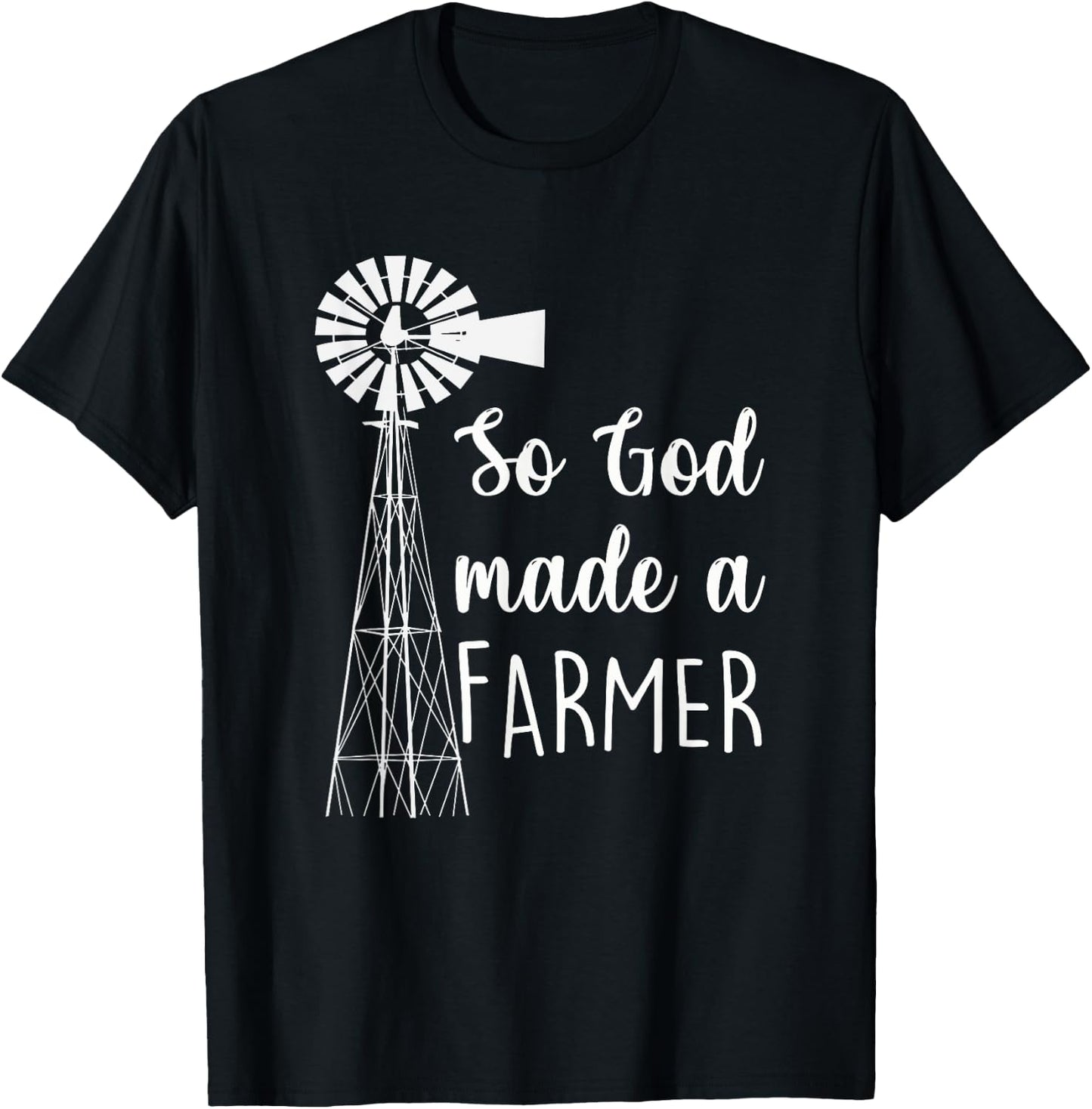 So God Made A Farmer Farmlife Country Proud Farmer Gift T-Shirt - T-Shirt | Black