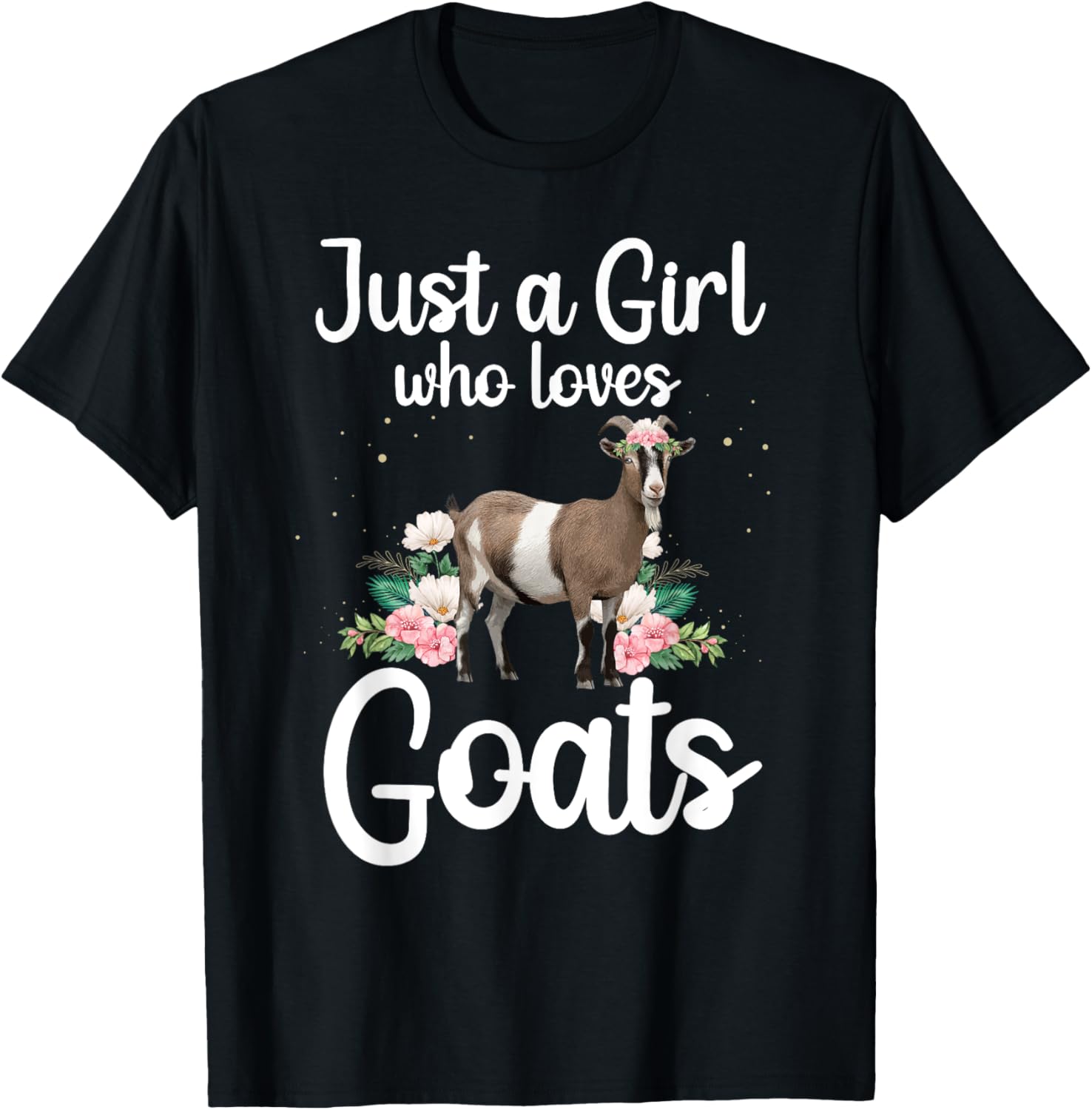 Cool Goat Art Girls Goat Farmer Pygmy Goat Lover T-Shirt - T-Shirt | Black