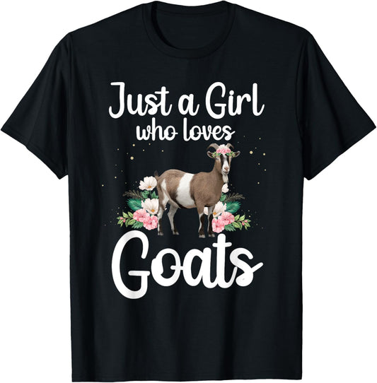 Cool Goat Art Girls Goat Farmer Pygmy Goat Lover T-Shirt - T-Shirt | Black
