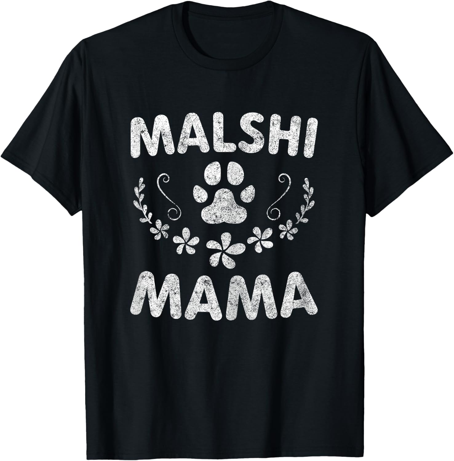 Malshi Mama Shirt Mal-Shi Lover Owner Malt-Tzu Dog Mom Women T-Shirt - T-Shirt | Black