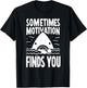 Sometimes Motivation Finds You Funny Shark Swimmer T-Shirt - T-Shirt | Black