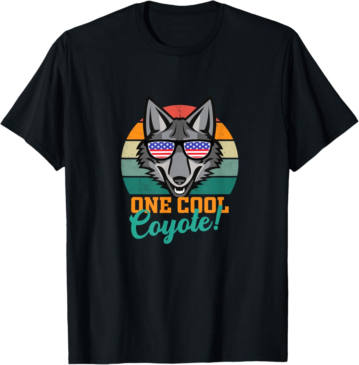 Coyote Gifts USA Flag T-Shirt - T-Shirt | Black