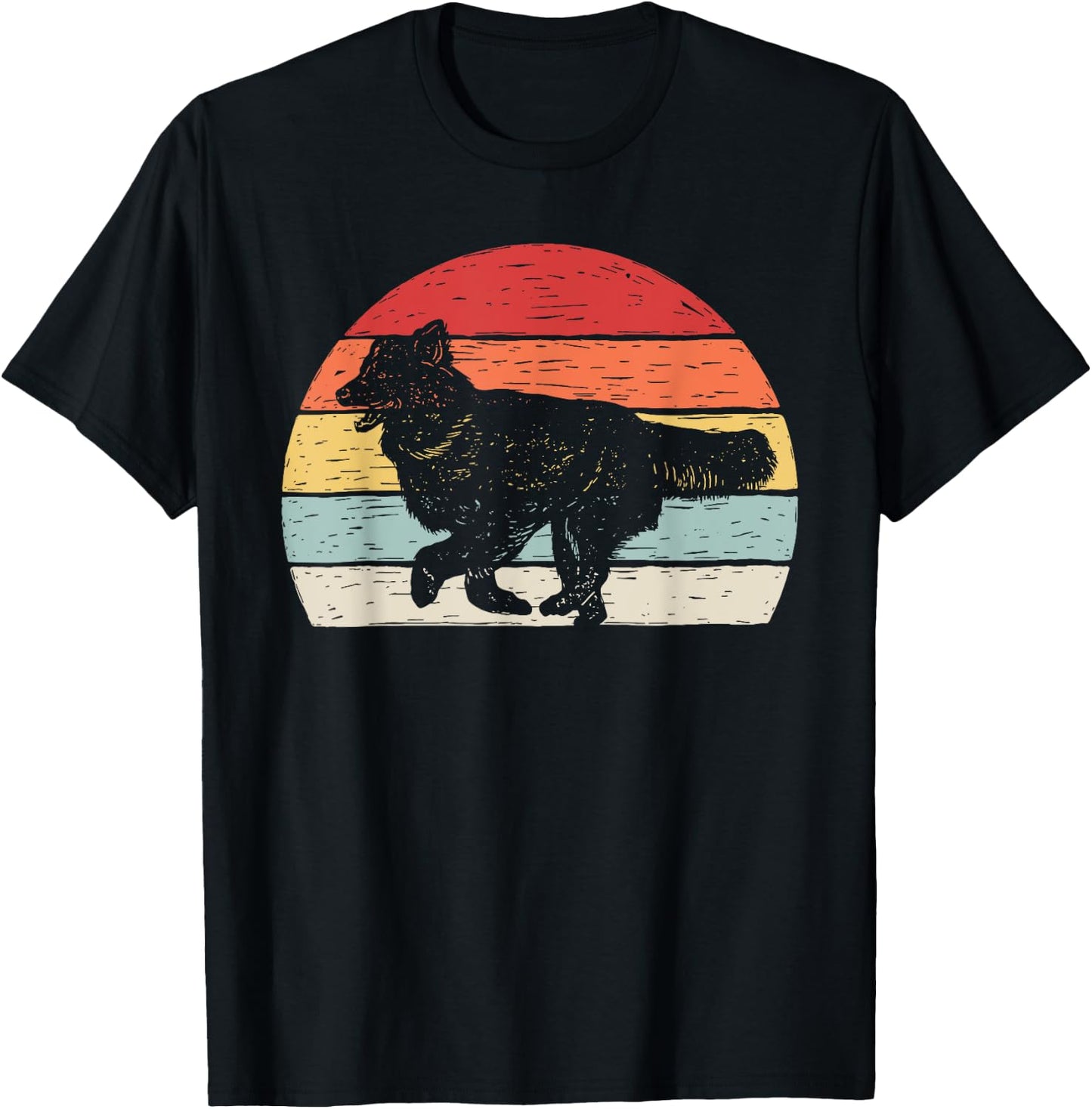 Vintage Retro English Shepherd Dog Men Women Girls Kids T-Shirt - T-Shirt | Black