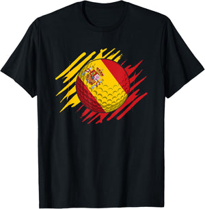 Golf Ball With The Flag Of Spain T-Shirt - T-Shirt | Black