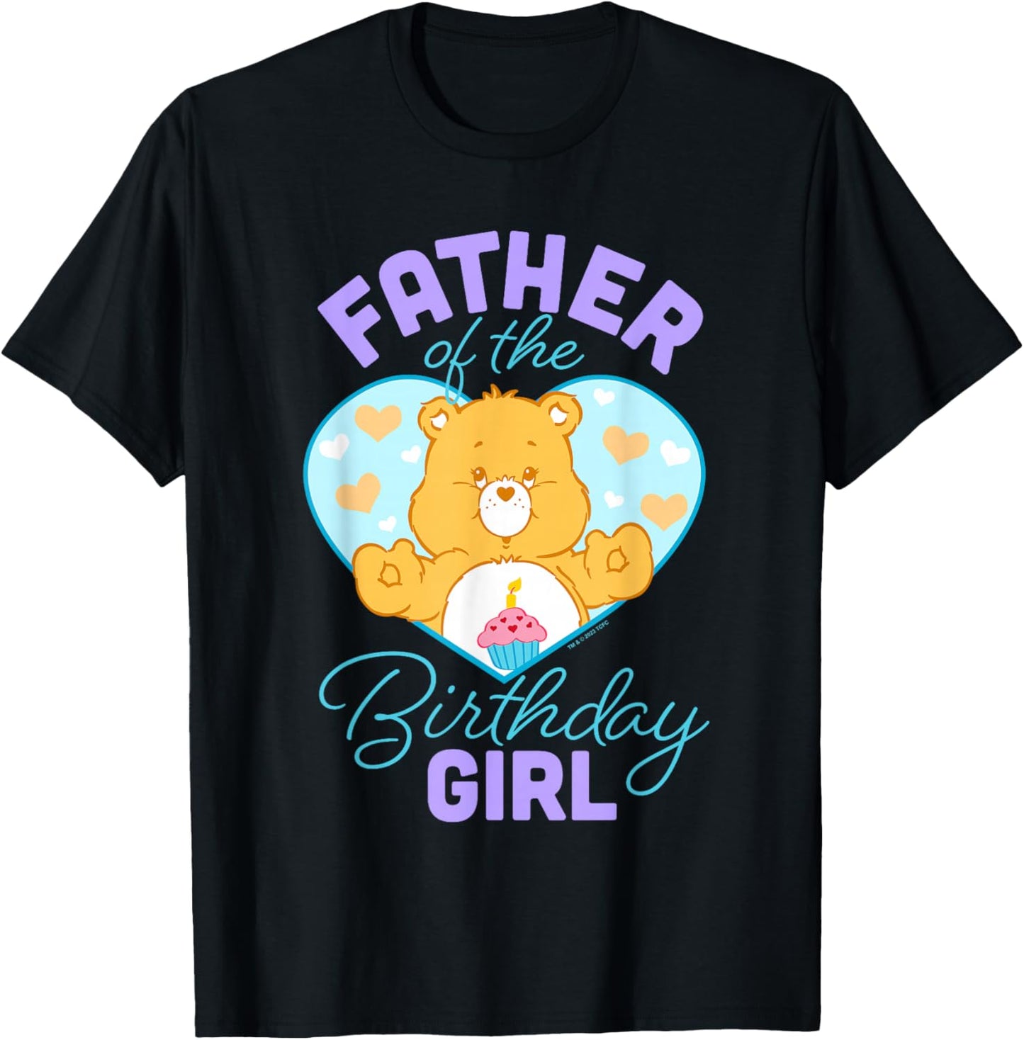Care Bears Father of The Birthday Girl Vintage Heart Logo T-Shirt - T-Shirt | Black