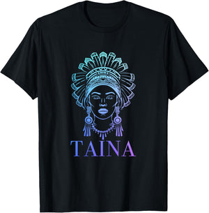 Taina Taino Woman Boricua Boriken Indigenous Puerto Rican T-Shirt - T-Shirt | Black