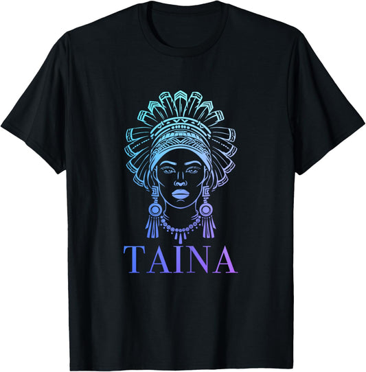 Taina Taino Woman Boricua Boriken Indigenous Puerto Rican T-Shirt - T-Shirt | Black