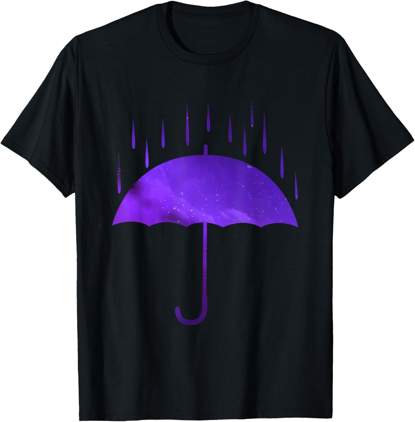 Rain Purple Umbrella Violet Favorite Color T-Shirt - T-Shirt | Black