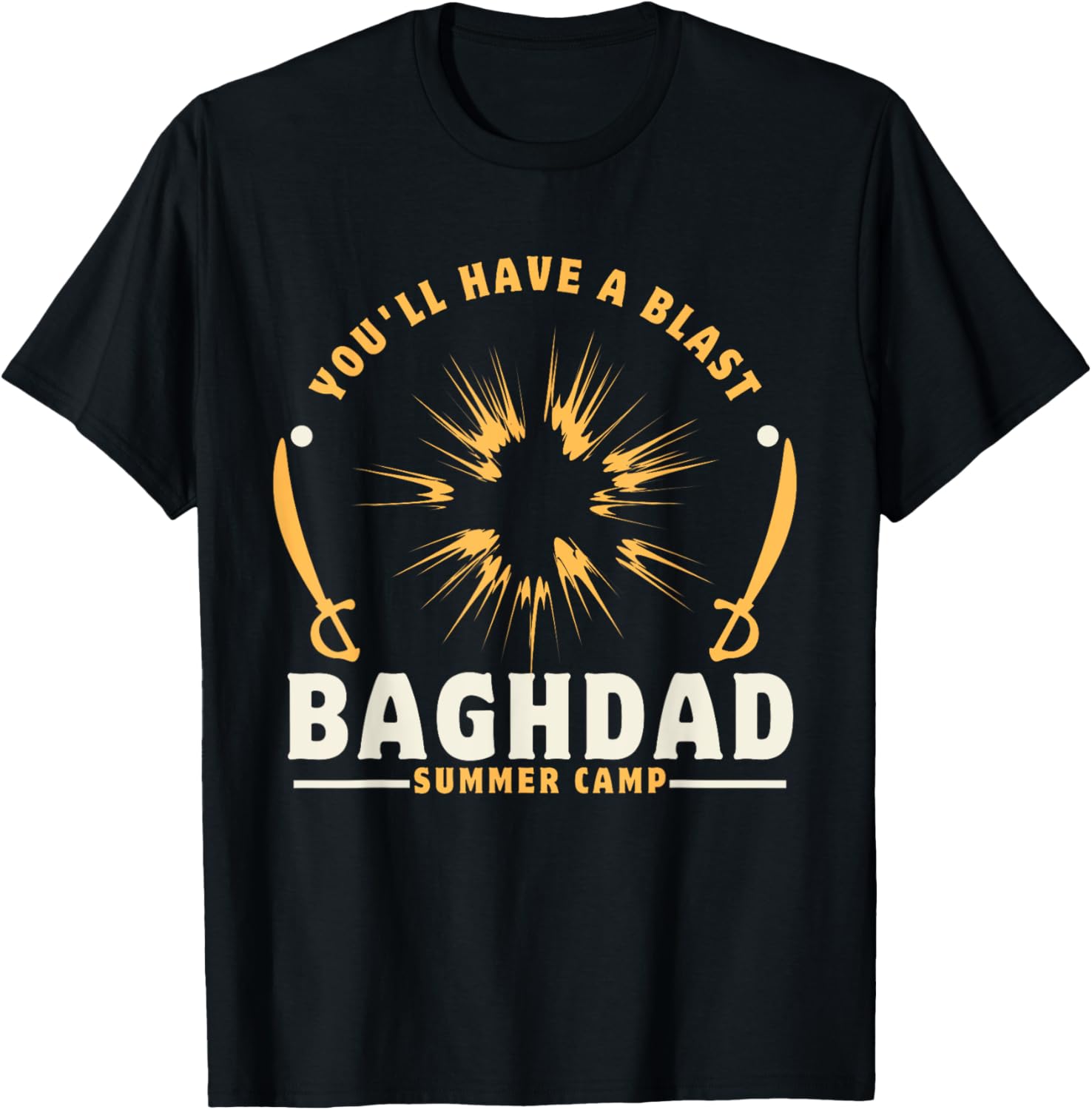 Baghdad Summer Camp USA Veterans Iraq War Military T-Shirt - T-Shirt | Black
