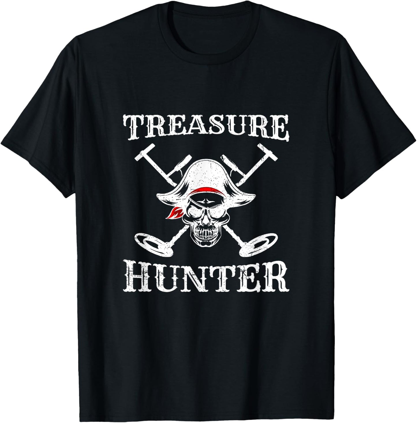 Hidden Treasure Hunter Pirate - Metal Detector Gold Coins T-Shirt - T-Shirt | Black