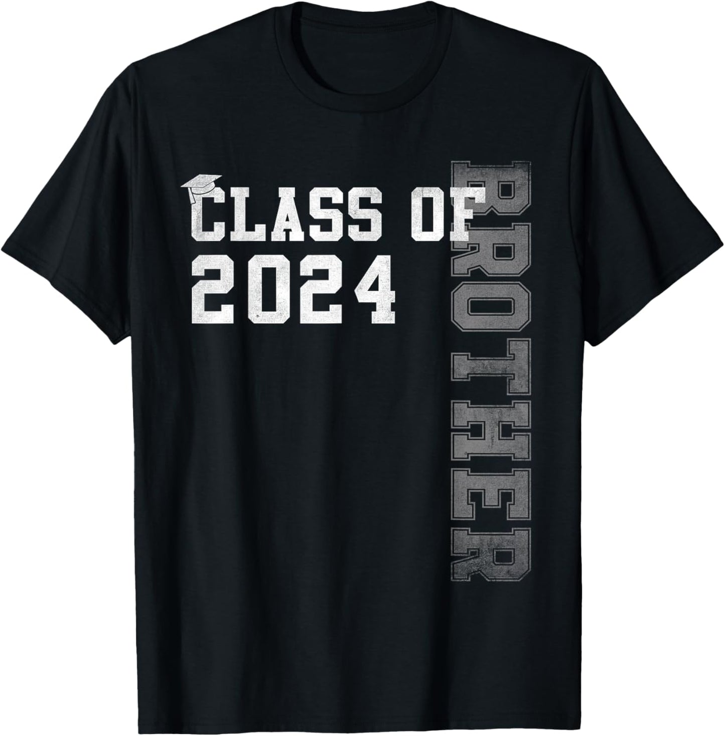 Brother Senior 24 Proud Brother Of A Class Of 2024 Graduate T-Shirt - T-Shirt | Black