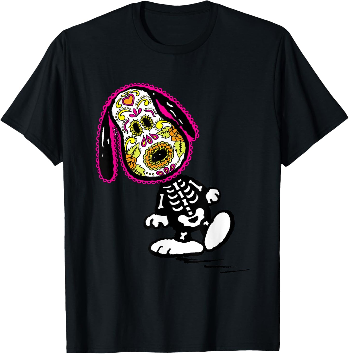 Peanuts Cinco De Mayo Skeleton Snoopy T-Shirt - T-Shirt | Black