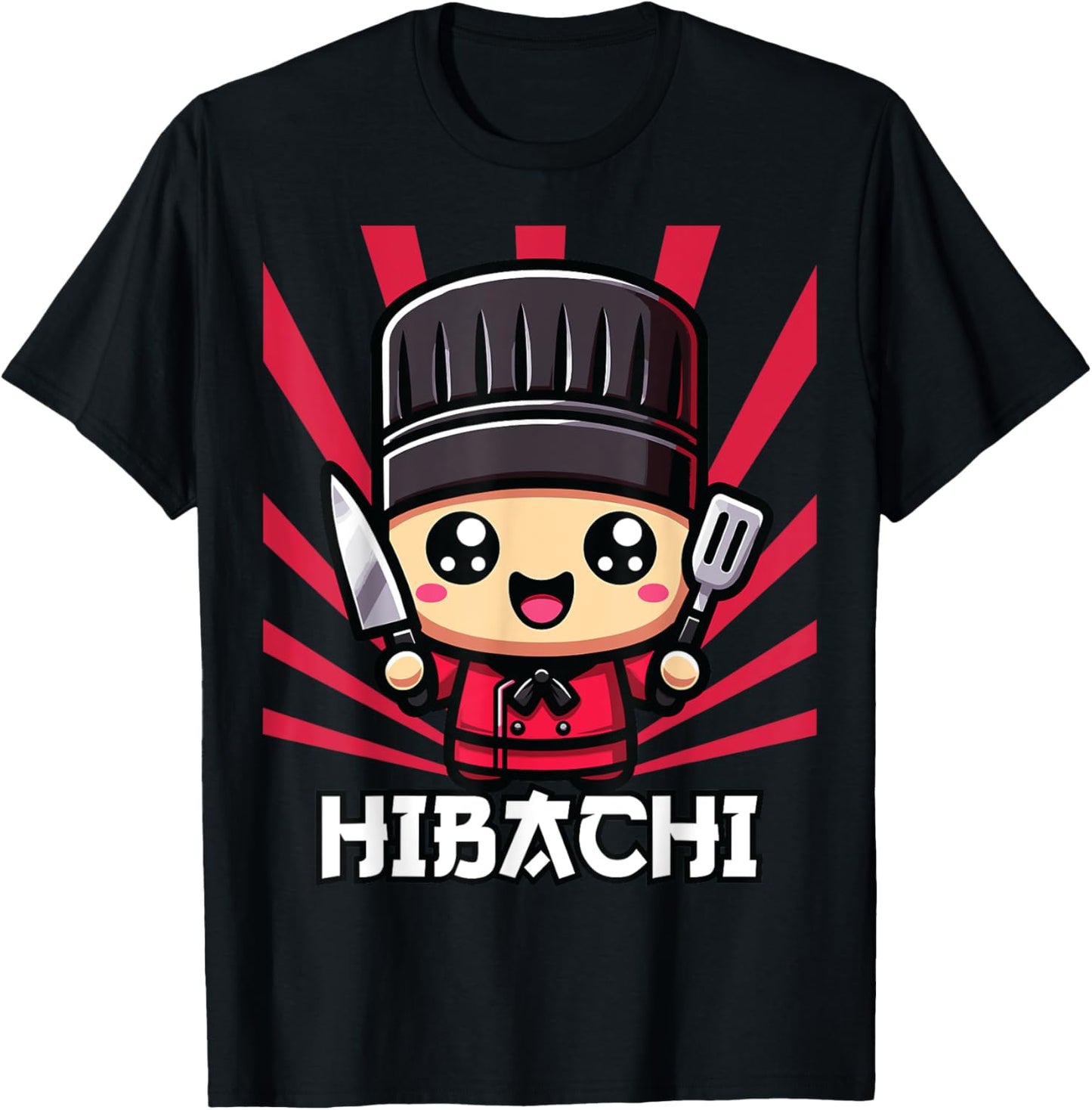 Hibachi Chef, Kawaii Hibachi , Small T-Shirt - T-Shirt | Black