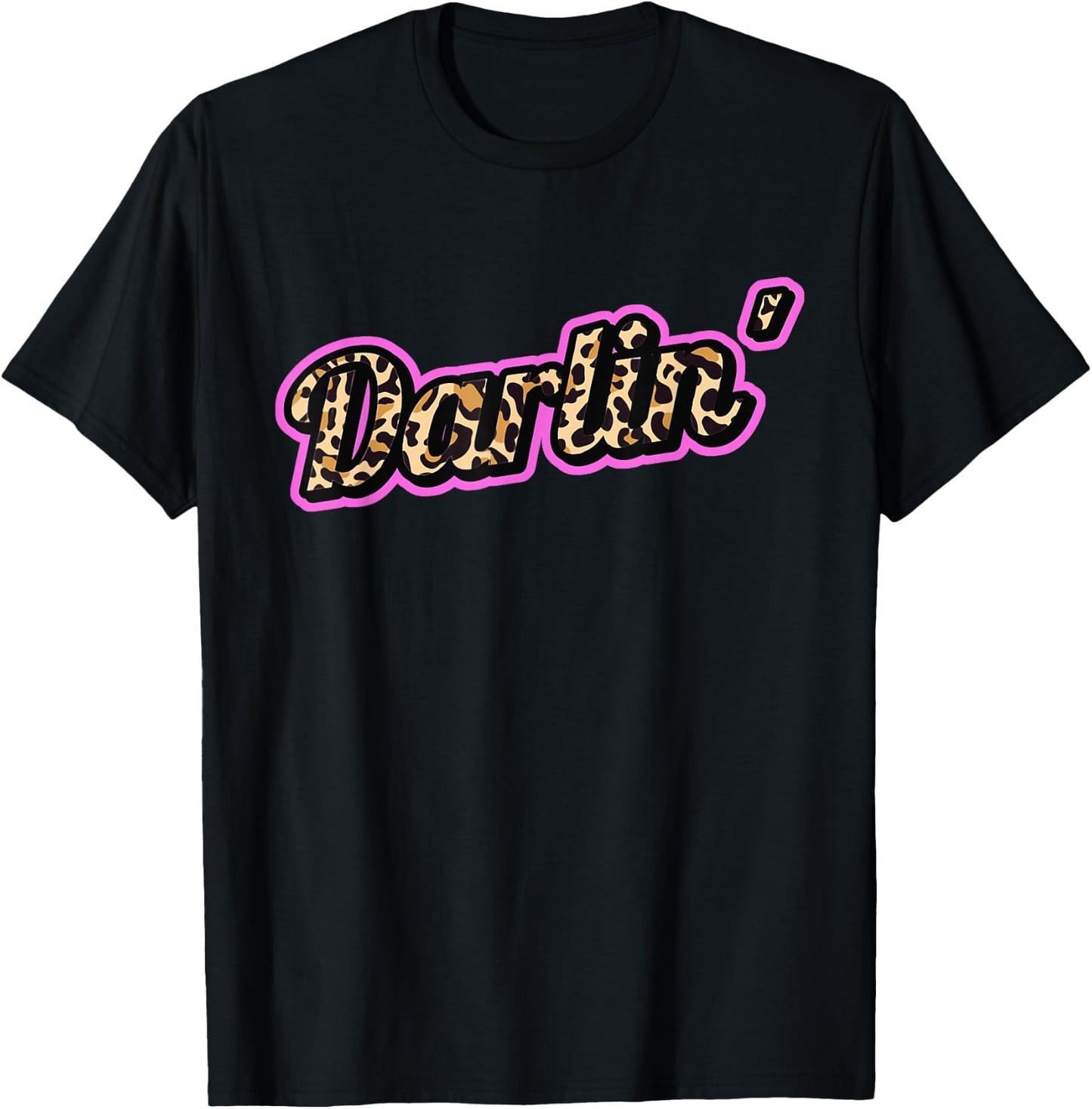 Darlin' Leopard Print Trendy Country Music T-Shirt - T-Shirt | Black
