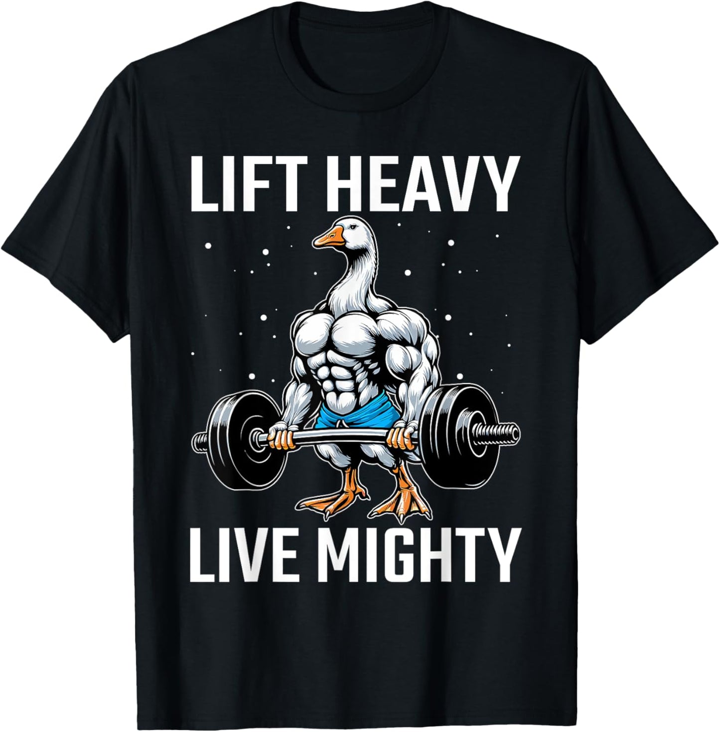 Lifting Laughs and Weights Funny Goose Lover Gym Fitness T-Shirt - T-Shirt | Black