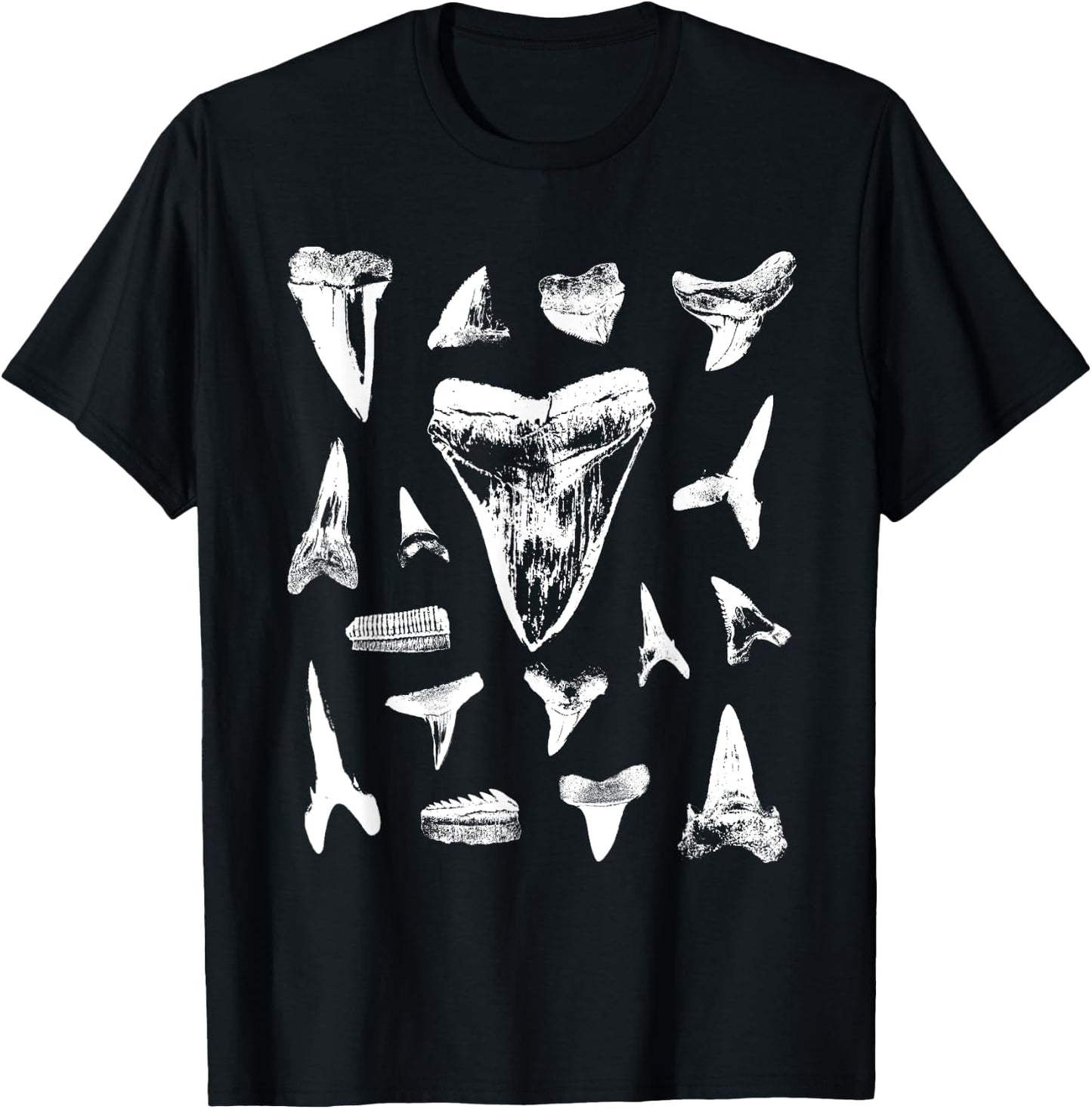 Shark Teeth Fossil Collector Tooth Hunter Geology Fossils T-Shirt - T-Shirt | Black