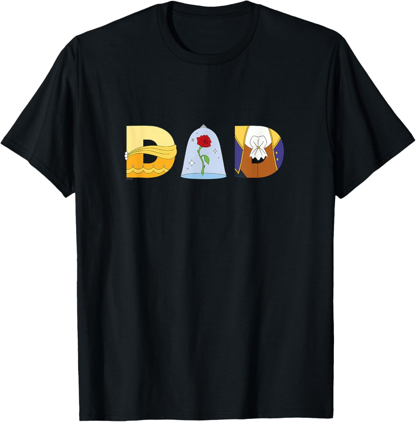 Disney Beauty and the Beast Belle Father’s Day Birthday Dad T-Shirt - T-Shirt | Black