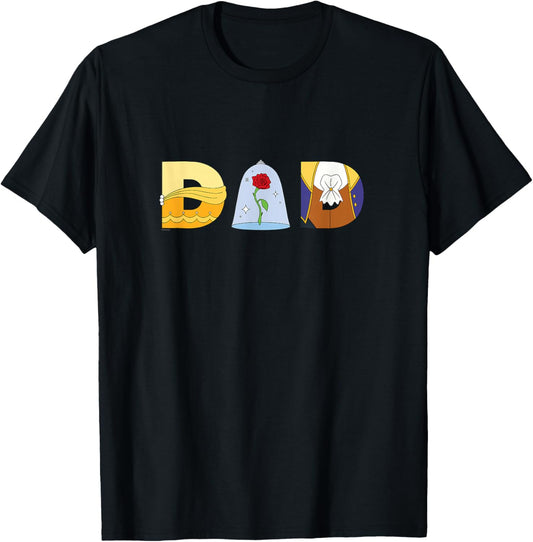 Disney Beauty and the Beast Belle Father’s Day Birthday Dad T-Shirt - T-Shirt | Black