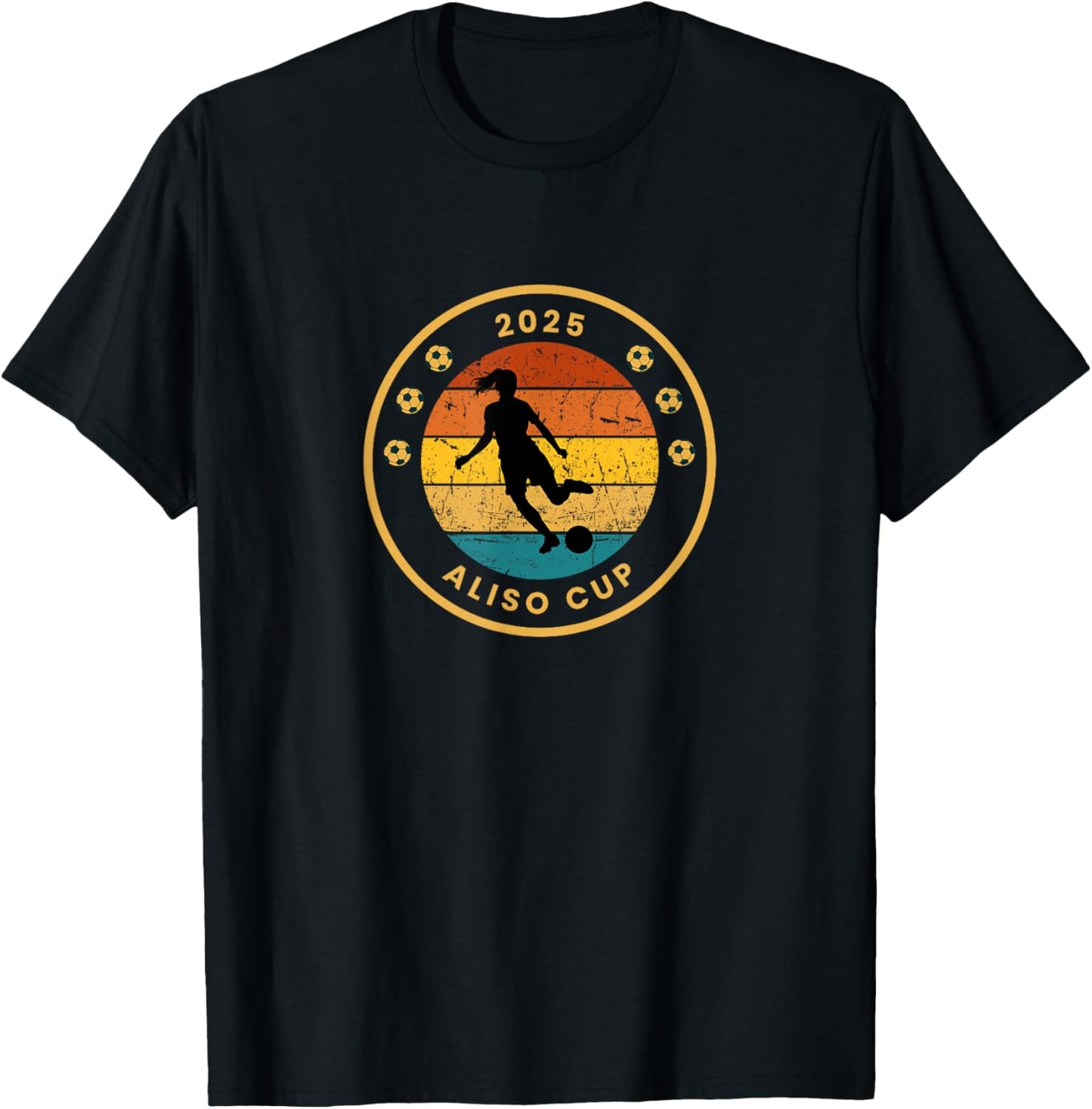 2025 Aliso Cup Tournament Tri-Color Girl T-Shirt - T-Shirt | Black