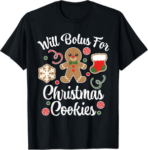 Type 1 Diabetes Awareness Will Bolus For Christmas Cookies T-Shirt - T-Shirt | Black
