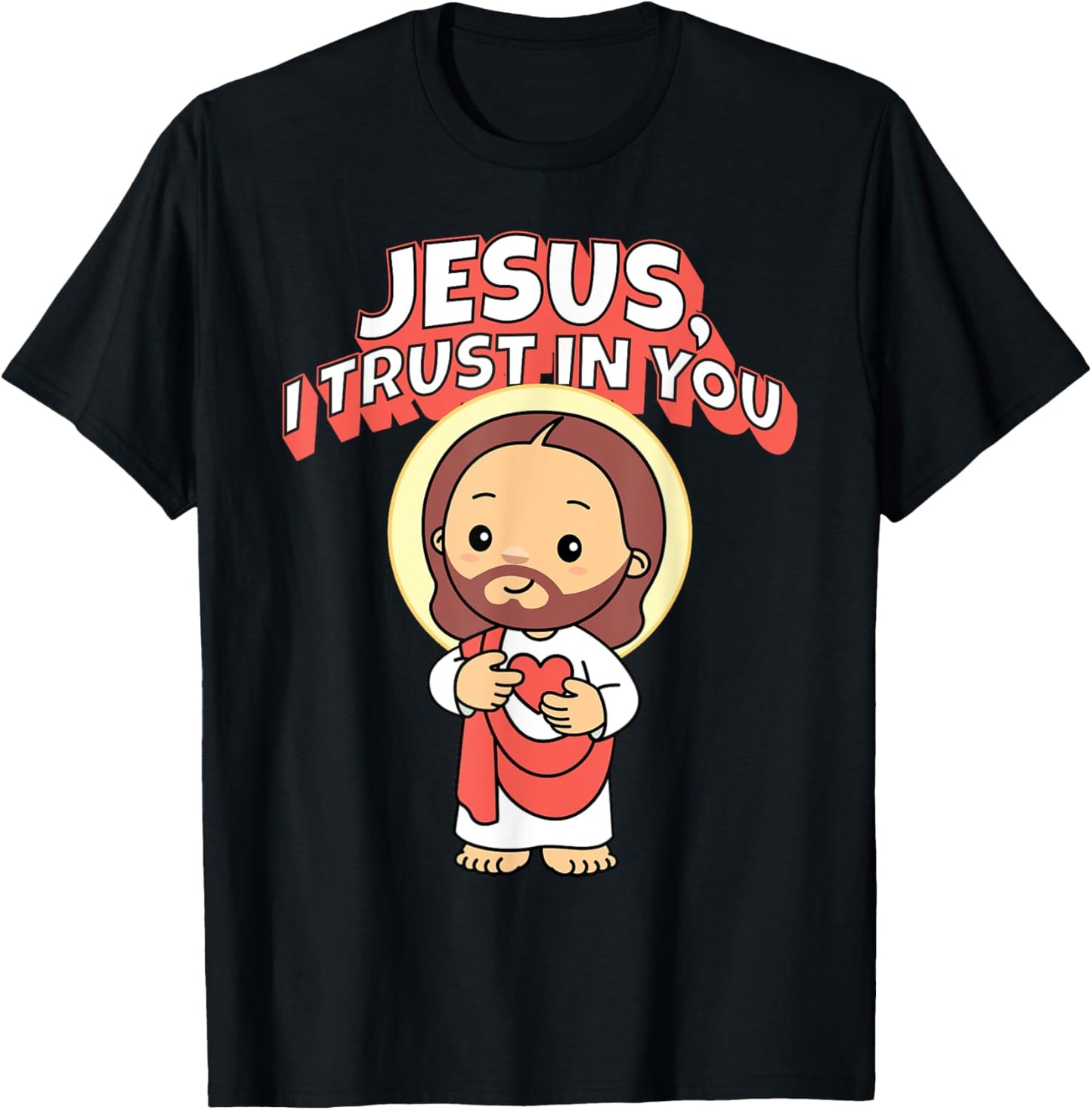 Jesus I Trust in You Divine Mercy for Kids Cute Catholic T-Shirt - T-Shirt | Black