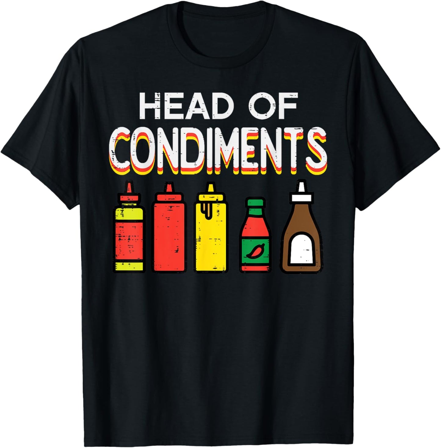 Bbq Head Of Condiments Funny Barbecue Grill Men Women Kids T-Shirt - T-Shirt | Black
