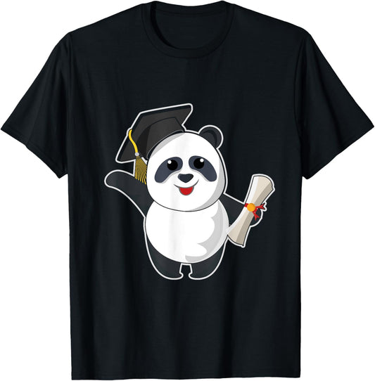 Cute Panda Bear Graduate Graduating 2023 Graduation T-Shirt - T-Shirt | Black