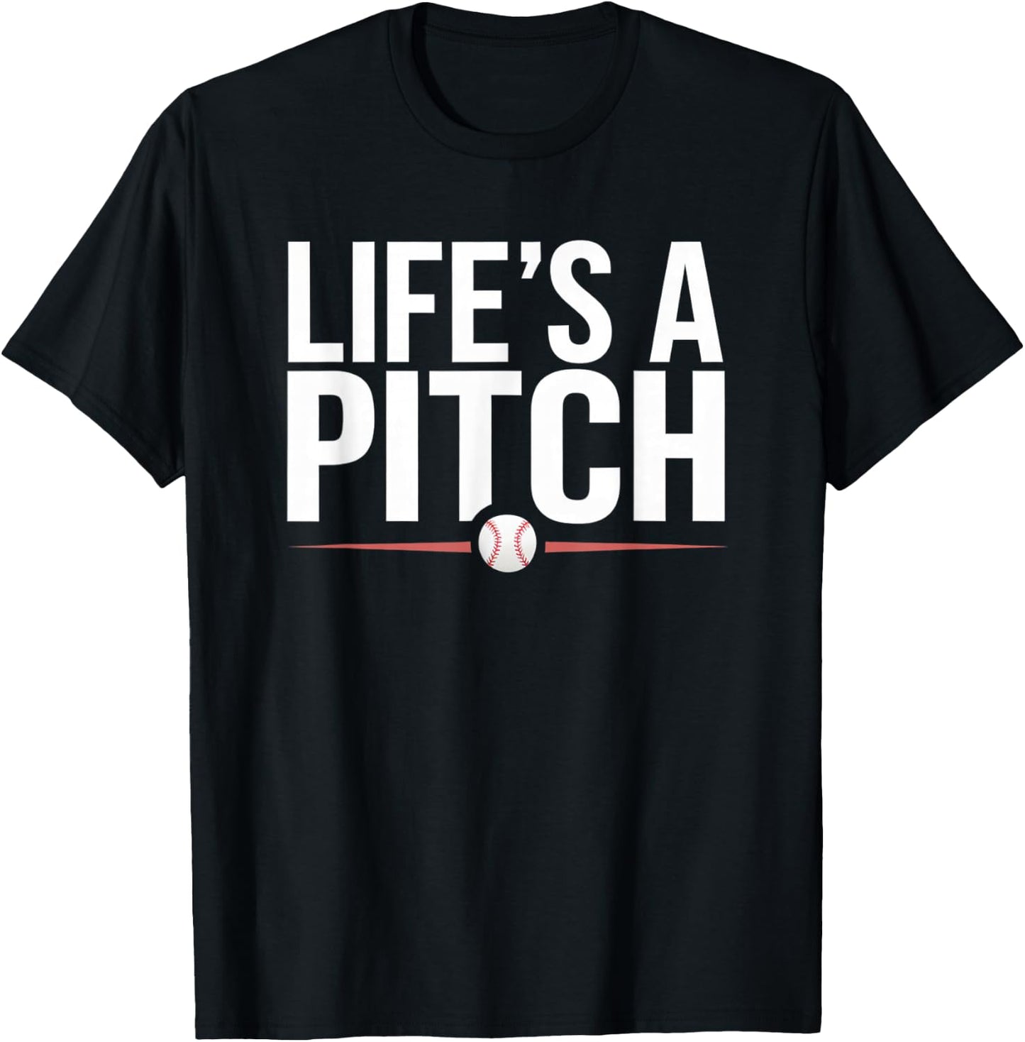 Baseball Life's A Pitch Family Matching T-Shirt - T-Shirt | Black