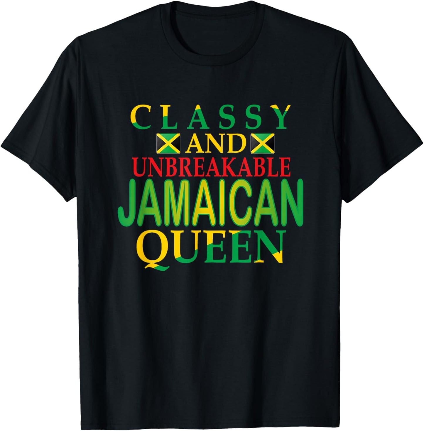 Unbreakable Jamaican Queen Jamaican-Jamaican Women Outfits T-Shirt - T-Shirt | Black