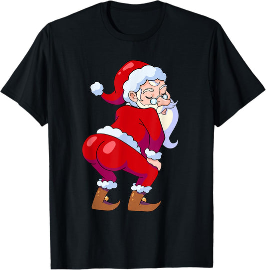Santa Claus Shaking Booty Twerking Christmas Men Women T-Shirt - T-Shirt | Black