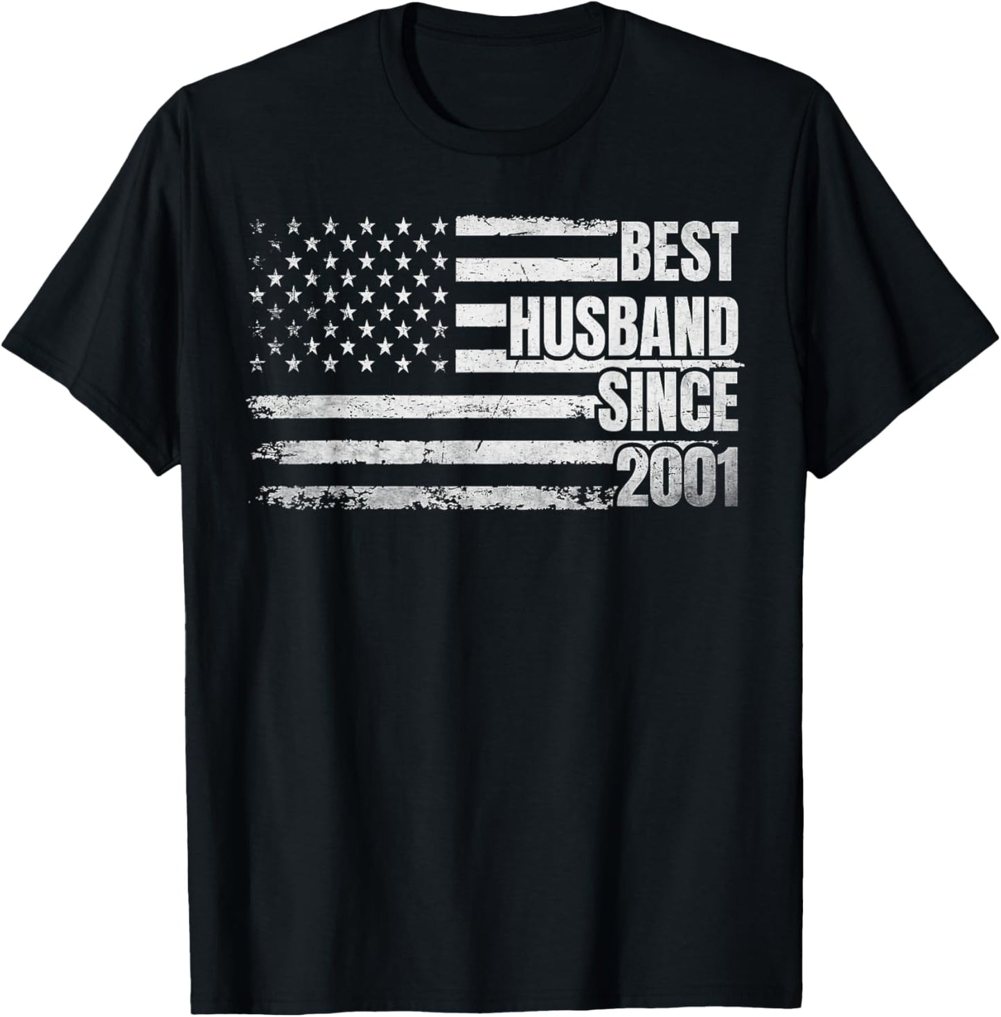 Best Husband Since 2001 23rd Vintage Wedding Anniversary T-Shirt - T-Shirt | Black