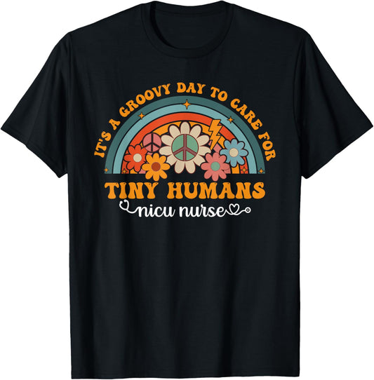 Groovy NICU Nurse Neonatal Intensive Care Unit Cute T-Shirt - T-Shirt | Black