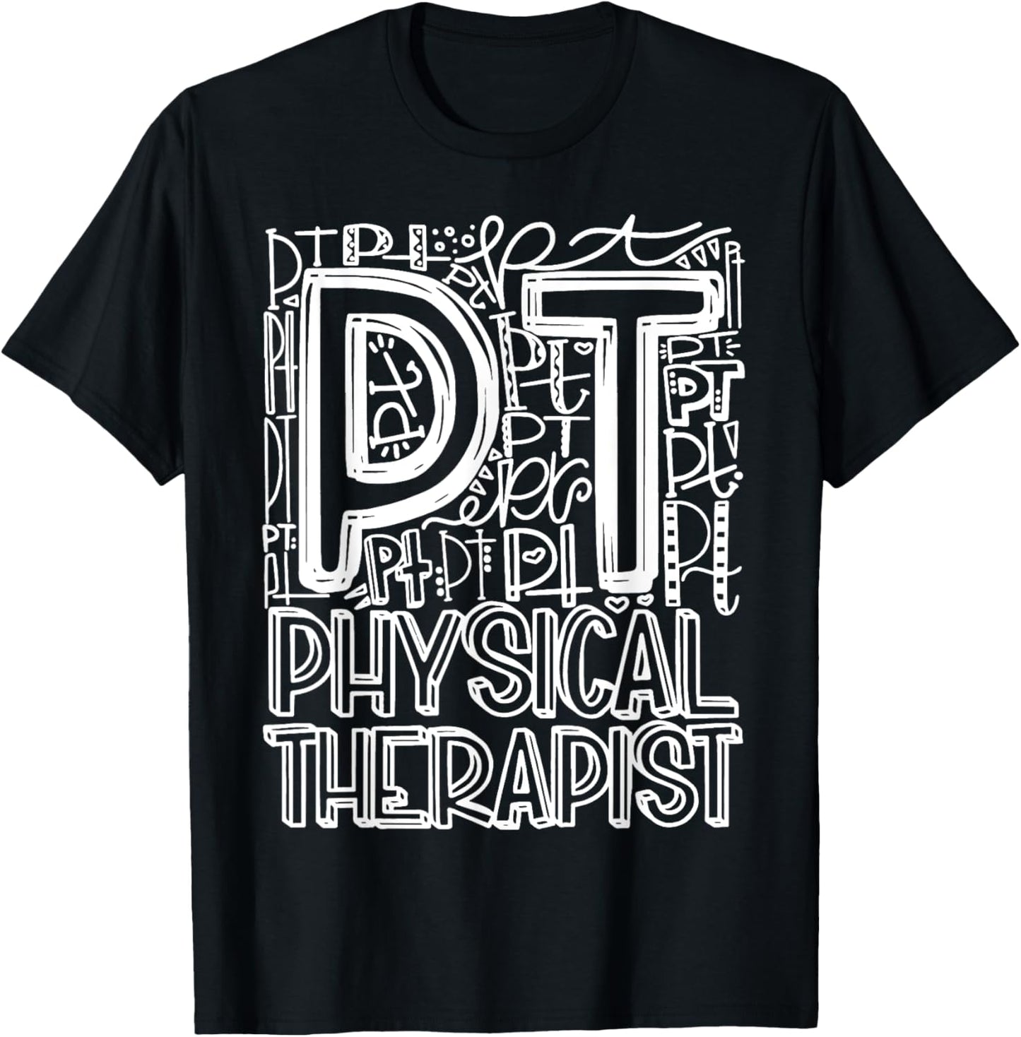 Typography Designs Physical Therapist PT Nurse 2021 T-Shirt - T-Shirt | Black